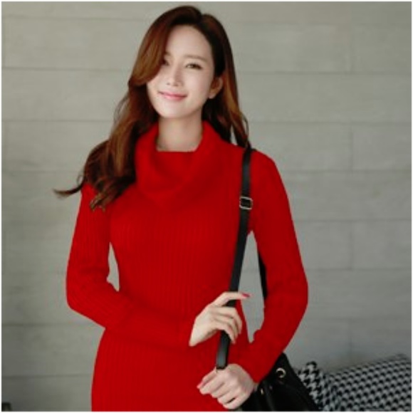 Womens "Isabella" Cowl Neck Knit Sweater Dress - Picture 3 of 3